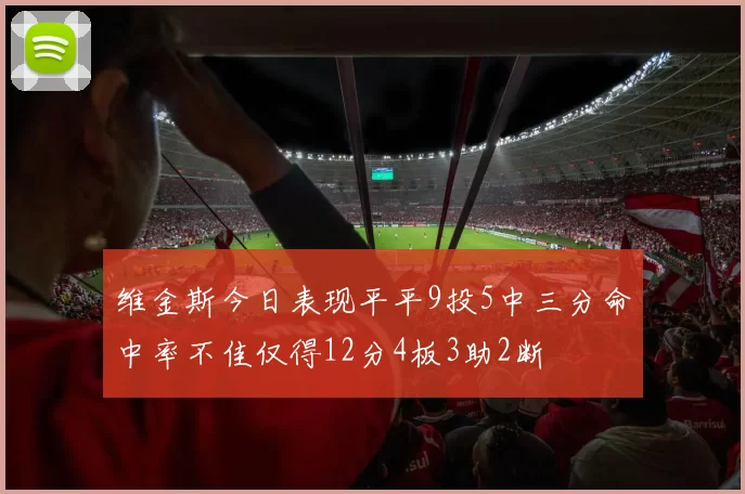 维金斯今日表现平平9投5中三分命中率不佳仅得12分4板3助2断